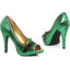 Luck O' The Irish Green Glitter Peep Toe Pumps Ellie 414/PATTY