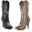 Embroidery Mid Calf Cowgirl High Heel Boots Ellie 418/COWGIRL