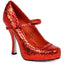 4" Glitter Mary Jane With 1"Concealed Platform. Ellie 423/CANDY/REDG