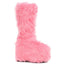 5" Chunky Heel Platform Boot with faux fur. Ellie 500/FUZZ/PNK