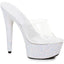 6 Pointed Stiletto Mule Sandal With Glitter Platform Ellie 609/SERENITY/WHT
