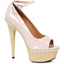 6" Pointed Heel Wood Platform Sandal Ellie 609/VALERIE/NUDE