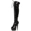 6" Peeptoe Thigh High Boots with Laces and Side Zipper Ellie 609-ZOELLE