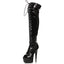 6 Peeptoe Thigh High Boot With Laces And Side Zipper Ellie 609/ZOELLE