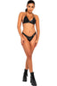 Studded Vinyl Bikini Top With Fringe Detail Roma 6126