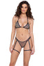 Sequin Fishnet Triangle Tie Top Roma 6225