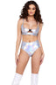 Hologram Crop Top With Buckle Closer Roma 6254
