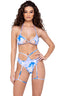 Cloud Print Keyhole Triangle Tie-Top Roma 6300