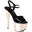 7" Stiletto W Rose Gold Platform Ellie 709/BRIA/BLK