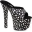 7" Heel Mule Sandal With Star Print Ellie 711/GAZE/BLK