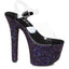 7" Pointed Stiletto Mule Sandal With Glitter Platform Ellie 711/SERENITY/BLK