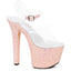 7" Pointed Stiletto Mule Sandal With Glitter Platform Ellie 711/SERENITY/PEAC