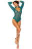 Slip On Lace Teddy With 3/4 Sleeves Elegant Moments 77094