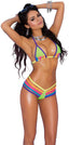 Lycra bikini top and matching g-string with contrast trim. Elegant Moments 82064