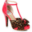 4 T-Strap Peeptoe With Leopard Print Ellie BP412/BESSIE/FUSH