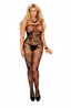 Rose Lace Crotchless Bodystocking Plus Size Elegant Moments 1610Q