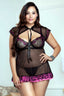 Floral Bolero Babydoll Plus Size Icollection 8214X