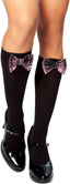 Stockings With Black/Baby Pink Bow Roma ST4218