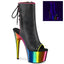 7" Heel, 2" Chromed PF Open Toe Ankle Boot, Side Zip Pleaser Pleaser ADORE/1018RC/02