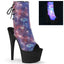 7" Heel, 2 3/4" PF Open Toe/Heel Ankle Boot, Side Zip Pleaser Pleaser ADORE/1018REFL