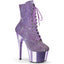 7" Heel , 2 3/4" Pf Rs Embellished Ankle Boot, Side Zip Pleaser ADO1020CHRS/LV/LVCH