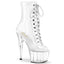 7" Heel, 2" PF Peep Toe Lace-Up Front Ankle Boot Pleaser Pleaser ADORE/1021C