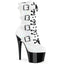 7" Heel, 2 3/4" Pf Two Tone Lace-Up Ankle Boot, Side Zip Pleaser Pleaser ADORE/1046TT
