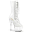 7" Heel, 2 3/4" Pf Lace-Up Front Mid Calf Boot, Side Zip Pleaser ADO1050C/C/M