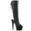 7" Heel, 2 3/4" PF Open Toe/Heel Knee BT, Side Zip Blk Faux Leather/Blk Matte Pleaser Pleaser ADORE/2018