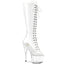 7" Heel, 2" PF Peep Toe Lace-Up Knee Boot Pleaser Pleaser ADORE/2021C