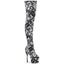 7" Heel, 2 3/4" Pf Stretch Thigh Boot, Side Zip Pleaser Pleaser ADO3000DP/W/BFA/M