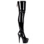 7" Heel, 2 3/4" Pf Rear Lace-Up Stretch Thigh Boot, Side Zip Pleaser Pleaser ADORE/3063