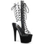 7" Heel, 2 3/4" Pf Lace-up Mid Calf Boot, Side Zip Pleaser Pleaser ADO700/60FS/C/BFS