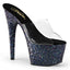 7" Heel, 2 3/4" Pf Slide W/holo Glitter Bottom Pleaser ADORE/701LG