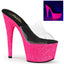 7" Heel, 2 3/4" Pf Slide, Neon Uv Reactive Pleaser Pleaser ADORE/701UVG