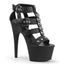 7" Heel, 2 3/4" PF T-Strap Close Back Sandal Blk Faux Leather/Blk Matte Pleaser Pleaser ADORE/758