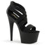 7" Heel, 2 3/4" PF Criss Cross Sandal Blk/Blk Matte Pleaser Pleaser ADORE/769