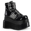 4 1/2" Tiered PF Lace-Up Ankle Boot, Side Zip Pleaser Demonia BEAR104/BPT-BVL