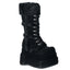 Sexy Super Stacked Plush Trim Suede Mid Calf Lace Up Boots Shoes Pleaser Demonia BEAR/202