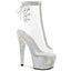 7" Heel, 2" PF Open Toe/Heel Ankle Boot w/RS Pleaser Pleaser BEJEWELED/1018C/2RS