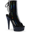 6" Heel, 1 3/4" Pf Open Toe/Heel Ankle Boot W/Rs, Side Zip Pleaser BEJ1018DM-6/BHG/MBRS