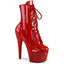 7" Heel, 2 3/4" Pf Front Lace-Up Ankle Boot W/Rs, Side Zip Pleaser BEJ1020-7/RHG/RRS