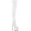 7" Heel, 2 3/4" Pf Stretch Thigh Boot W/Rs, Side Zip Pleaser BEJ3000-7/WHG/WRS