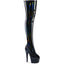 7" Heel, 2 3/4" Pf Peep Toe Thigh Boot W/Rs, Side Zip Pleaser BEJ3011-7/BHG/MDBRS