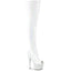 7" Heel, 2 3/4" Pf Peep Toe Thigh Boot W/Rs, Side Zip Pleaser BEJ3011-7/WHG/WRS