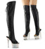 7" Heel, 2 3/4"Pf Open Toe/Heel Over-The Knee Boot, Side Zip Pleaser Pleaser BEJEWELED/3019DM/7
