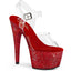 7" Heel, 2 3/4" Pf Ankle Strap Sandal W/ Rs Pleaser BEJ708DM/C/RRS