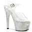 7" Heel, 2 3/4" Pf Ankle Strap Sandal W/Rs Pleaser BEJ708DM/C/SMCRS