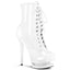 6" Heel, 1 1/2" Pf Lace-up Front Ankle Boot, Side Zip Pleaser Pleaser BL/R1020/W/M