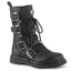 1 1/4" Heel, Mid-Calf Combat Boot, Side Zip Pleaser Demonia BOLT/265